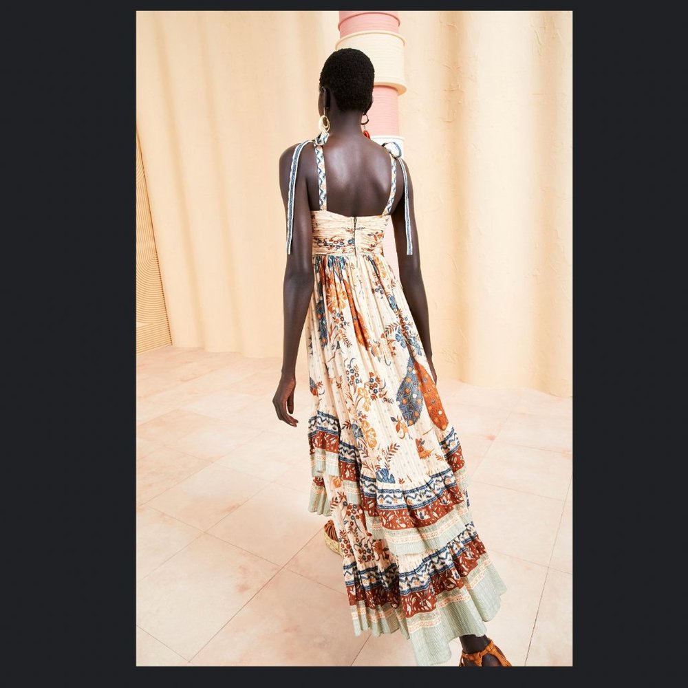 Ulla Johnson Meera Crisscross-Strap Tiered-Ruffle Maxi Dress Egret - Picture 4 of 4